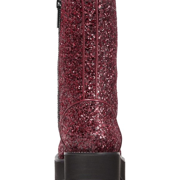 NWOB MICHAEL KORS Women's Bryce Lug Sole Combat Booties Dark Berry B4HP - Picture 4 of 4